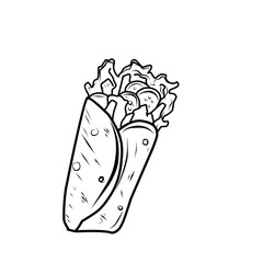 Hand Drawn Burrito Doodle 