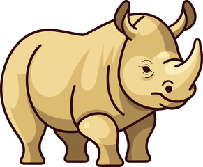 Rhino Vector Graphic for Wildlife ExhibitsRhino Vector Illustration for Ecology Programs