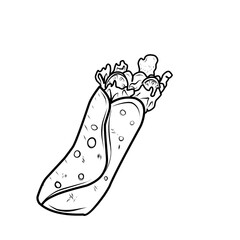 Hand Drawn Burrito Doodle 