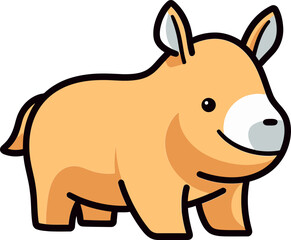 Rhino Family Vector IllustrationColorful Rhino Vector Design