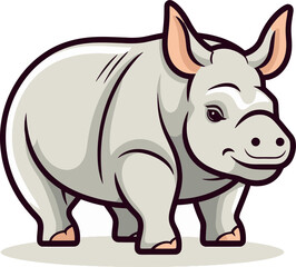 Detailed Rhino Illustration in VectorRhino Portrait Vector Design