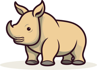 African Rhino Vector IllustrationRhino Vector Badge Design