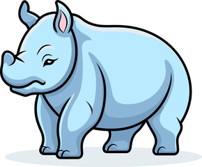 Rhino Vector Illustration for Editorial UseRhino Vector Art for Greeting Cards