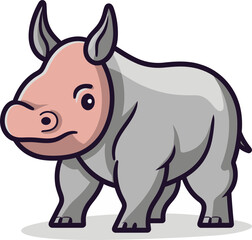 Rhino Vector Art for Greeting CardsRhino Vector Graphic for Social Media
