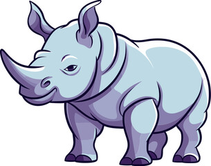 Rhino Vector Graphic for Product LabelingRhino Vector Illustration for Educational Use