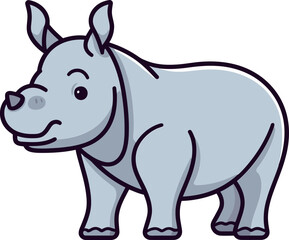 Rhino Vector Graphic for Environmental CampaignsRhino Vector Illustration for NGO Campaigns