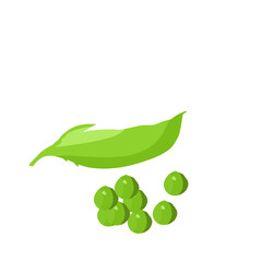 Green Peas Vector Illustration 