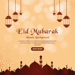 muslim festival Eid mubarak greeting card celebration festival design