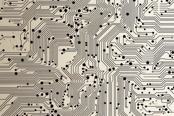 Foto op Canvas ivory microchip pattern, electronic pattern, vector illustration  © GalleryGlider