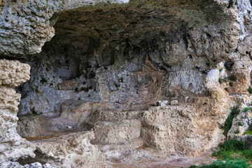 Prehistoric caves in the Murgia Materana reserve (Matera Italy) dating back to the Paleolithic and Neolithic periods