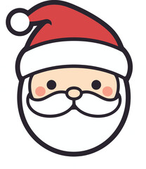 Obraz na płótnie Canvas Vectorized Santa Face IllustrationHappy Santa Claus Vector Character