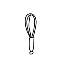 Hand Drawn Kitchen Wisk tools Doodle 