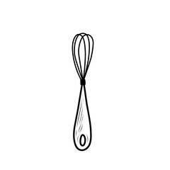 Hand Drawn Kitchen Wisk tools Doodle 