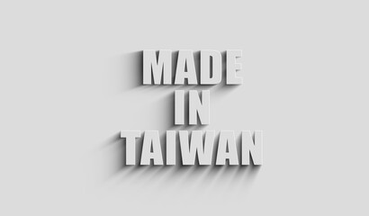 Made in Taiwan symbol 3d with shadow