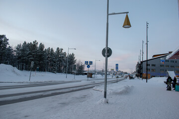 DECEMBER 14, 2023. Skyline of New Kiruna in Sweden, Lapland.