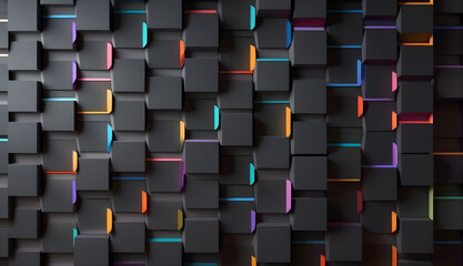 Fototapeta premium hexagon 3d dark background geometric mesh pattern 