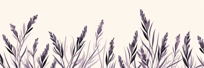 Foto op Canvas lavender cool minimalistic pattern burnt lavender over ivory background  © GalleryGlider