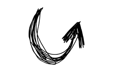 hand drawn arrow png. Design element. Sketchy style	