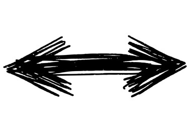 hand drawn arrow png. Design element. Sketchy style	