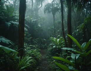 Fototapeta premium rain forest in the morning
