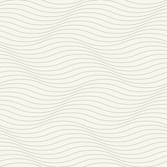 Seamless pattern with geometric waves. Endless stylish texture. Ripple monochrome background. Linear weaved grid. Thin interlaced swatch.