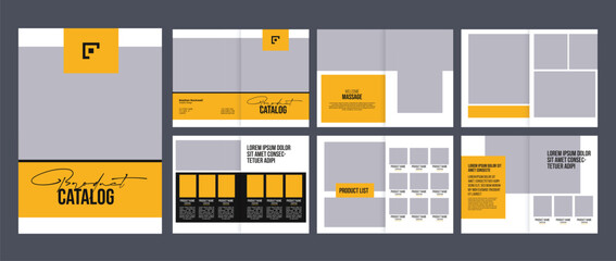 company product catalog brochure layout design, 12 page catalog portfolio with creative premium product list  