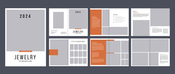 a4 jewelry brochure design template with 12 page cover brochure layout 