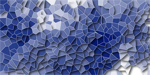 Quartz light Navy blue Broken Stained Glass Background. Voronoi diagram background. Seamless pattern shapes vector Vintage Quartz surface white for bathroom or kitchen