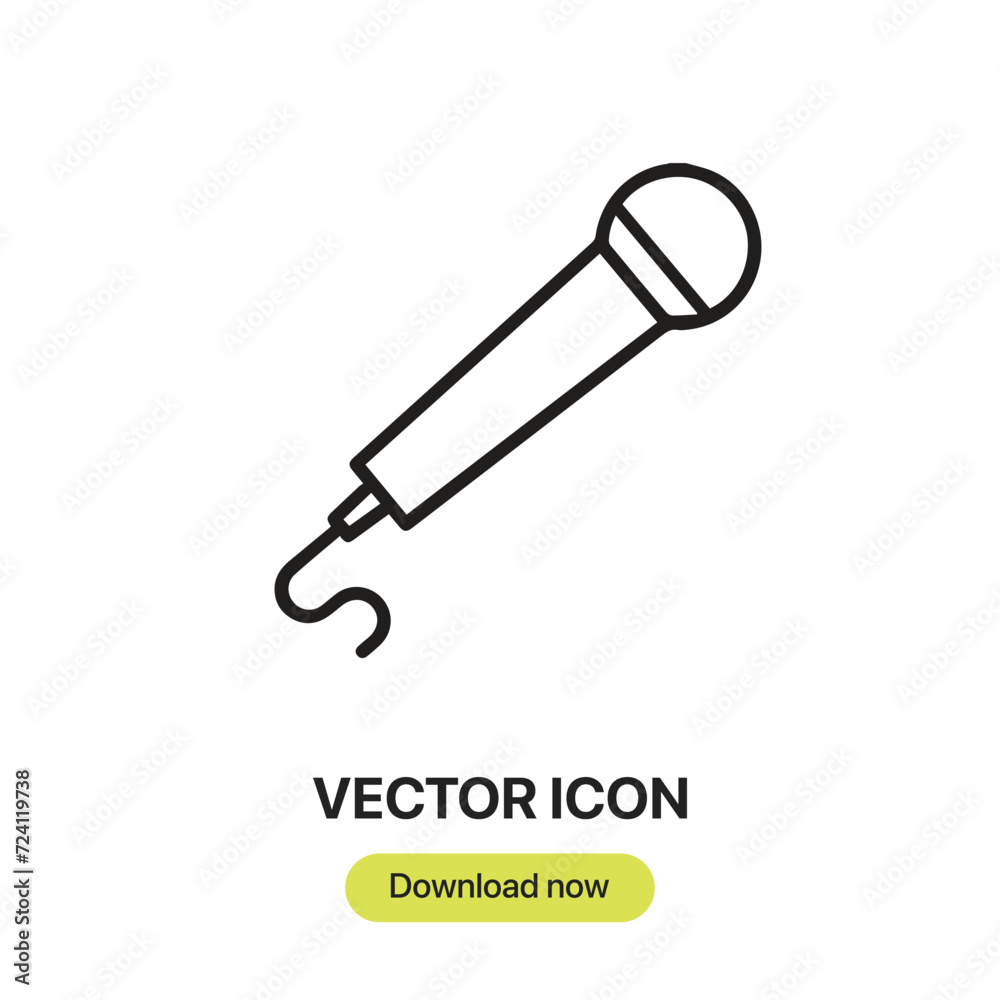 Leinwandbilder microphone icon vector. linear-style sign for mobile concept and web design. microphone symbol illus