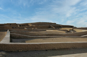 Nazca Pyramid at Cahuachi Archaeological Site in Peru's Nazca Desert