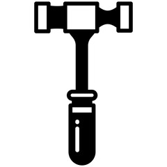 Hammer glyph and line vector illustration