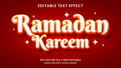 Ramadan kareem 3d editable text effect - obrazy, fototapety, plakaty