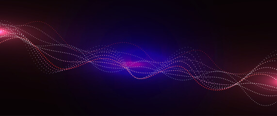 Abstract background with glowing wave. Blue and red gradient flowing wave lines. Modern wave lines.
