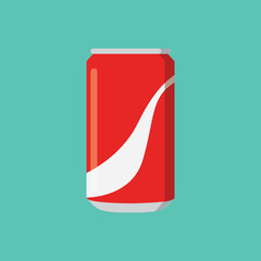 single one modern clean simple flat design opened cold cola can drinks icon or symbol illustration for summer cool & tasty soft drinks new beverage products
