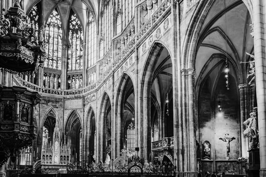 Gothic Majesty of Prague Cathedral Interior