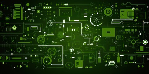 olive abstract technology background using tech devices and icons