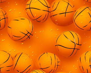 Obraz premium Abstract seamless basketball background