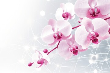 orchid abstract technology background using tech devices and icons 