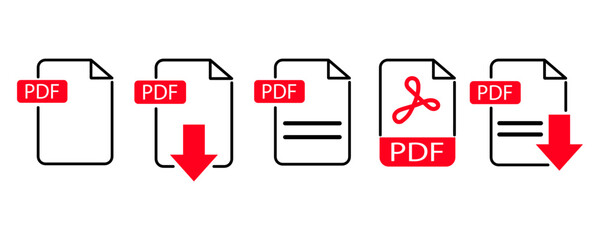 PDF icon material illustration. Vector EPS10