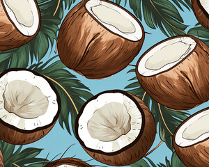 seamless coconut pattern