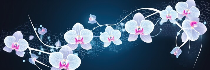 orchid and white simple wiring diagram, invert colors vector illustration pattern 