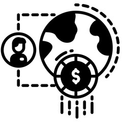 Global Investor glyph and line vector illustration