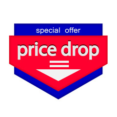Special price reduction offer. 3D banner with discount information vector