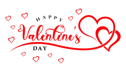 Happy Valentine's day text lettering typography background Vector illustration.