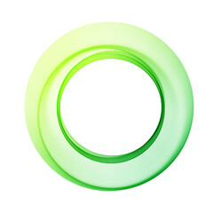 Abstract light green frame with smooth circular wave lines on a white background