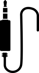 Ethernet connectors and socket with cable symbol for download. Vector icons for video, mobile apps, Web sites and print projects. Electronic device input cable cords, internet charging wires sign.
