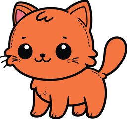 Cat 2D cartoon character clipart
