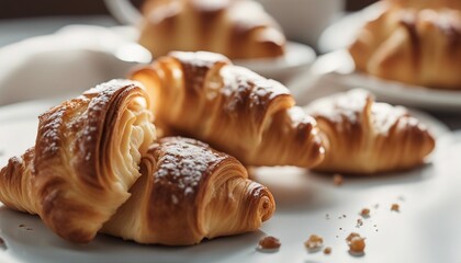 buttery croissant, isolated white background
