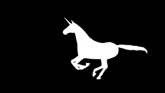 Unicorn Silhouette Galloping