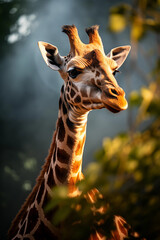 Obraz premium Giraffe. World Wildlife Day. Group of wild animals on nature background.